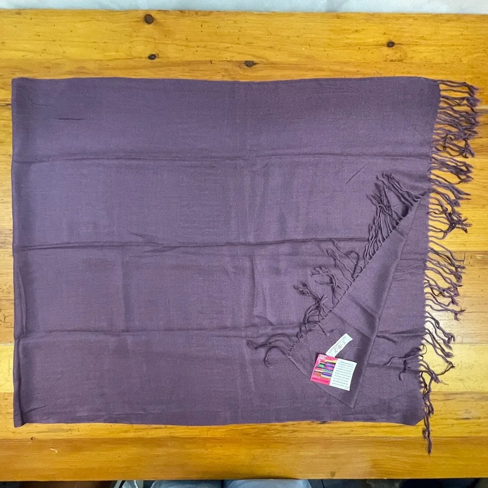 Shiboyuan Pashmina Scarf Purple Fringe New‎ Soft Rectangle SBY Woven
